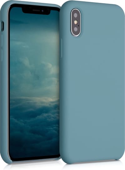 kwmobile telefoonhoesje geschikt voor Apple iPhone X - Hoesje met siliconen coating - Smartphone case in Arctische nacht