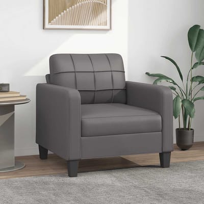 vidaXL - Fauteuil - 60 - cm - kunstleer - grijs
