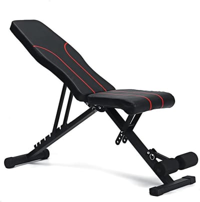 Verstelbare Halterbank - Fitness Bank - Full Body Workout - Ruimtebesparend Opvouwbaar - Max 120 kg - Zwart