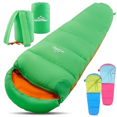 Slaapzak voor Kinderen - Kinderslaapzak Draagbaar als Rugzak - Licht & Compact - Ideaal voor Outdoor en Reizen