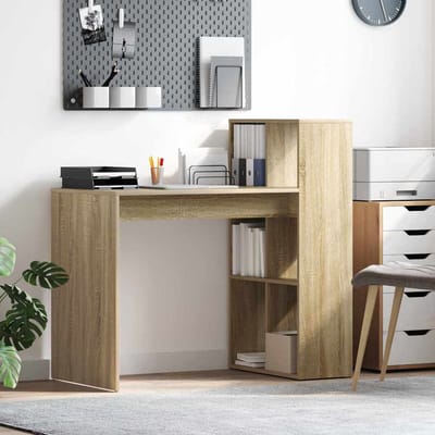 vidaXL - Bureau - Sonoma - Eik - Bewerkt - hout - 108 - x - 55 - x - 103.5 - cm
