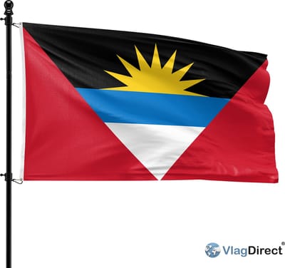 VlagDirect - Antiguaanse vlag - Antigua en Barbuda vlag - 90 x 150 cm.