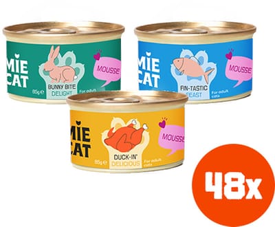 Tommie the Cat - 48 x 85gr - verse mousse mix smaken - hoog eiwit/sterilized - kattenvoer natvoer - voordeel verpakking - zonder suiker en graanvrij