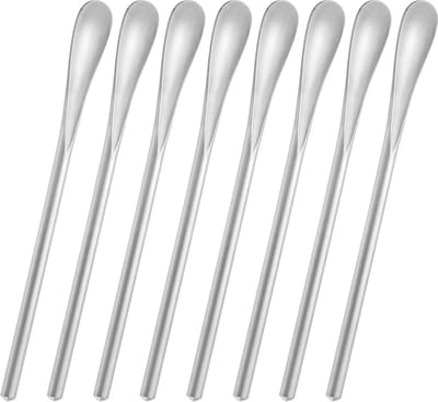 Stevige Roestvrijstalen Koffie- en Cocktailroerlepels - Set van 8
