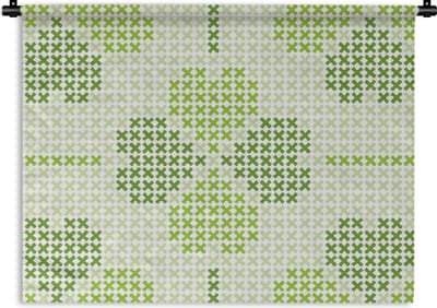 Wandkleed - Wanddoek - Klaver - Patronen - Groen - 60x45 cm - Wandtapijt
