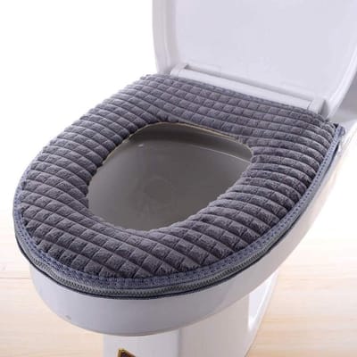 Toiletstoelhoes - Zitkussen - Badkamer Comfort - Wasbaar en Flexibel - 43 cm - Grijs