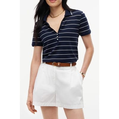 Tommy Hilfiger Lyocell Henley Ss Fine Dark Night Navy/white Größe: XS | Poloshirts Outlet | Damen | Schwarz