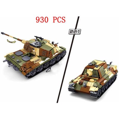 WOII Landingen in Normandië VK VS Duitsland Leger Sets Bouwstenen Stenen Speelgoed Tweede Wereldoorlog 2 Militair Voertuig Pershing Panther Tanks