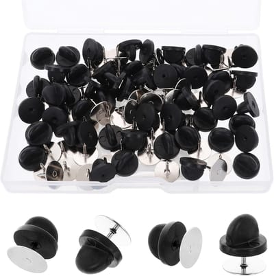 50 Paar Rubber Butterfly Clutch Backs met Vergrendeling voor Uniform Badges en Insignes