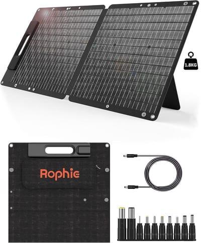 Opvouwbaar zonnepaneel - Draagbaar paneel - Energie opwekken - Hoge energie-efficiëntie - 60 Watt - Zwart