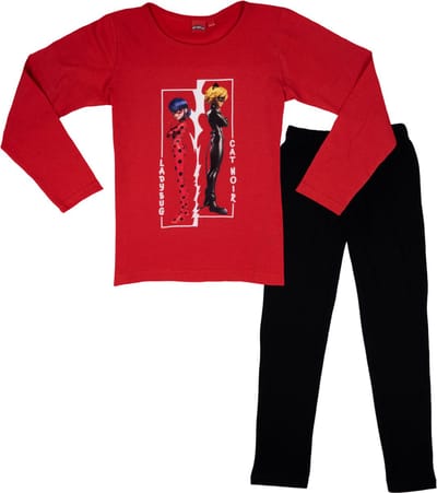 Miraculous Ladybug Pyjama - Rood/Zwart - Katoen - Maat 122/128