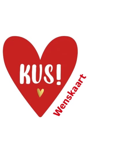 kaart in hartvorm KUS - valentijn - liefde - huwelijk - verliefd