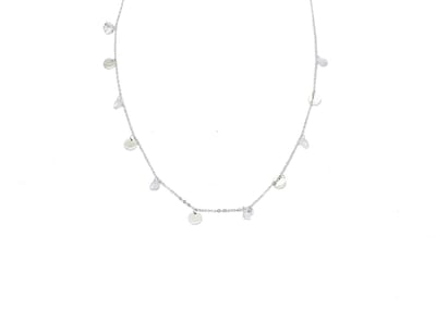 HÕBE – Belle Ketting – Sterling Zilver – Gerecycled HÕBE – Dinasty  Ketting – Sterling Zilver – Gerecycled Zilver –  Kristallen – Muntjes  - Collier – Handgemaakte Sieraad – Accessories – Dames Ketting – Karabijnhaaksluiting