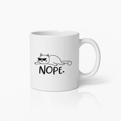 Nope Kat Mok 330ml – Schattige en Grappige Koffiemok voor Kattenliefhebbers en Ontspanning