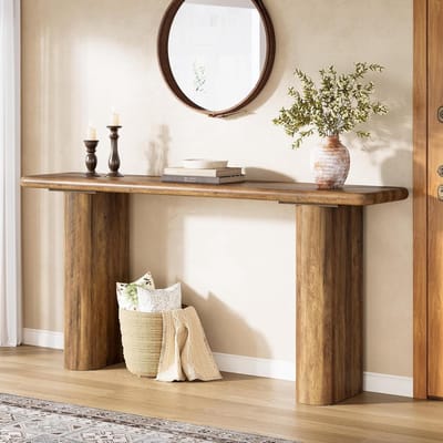 Tribesigns 160 cm lange banktafel, boerderij consoletafel, rustieke smalle houten ingang achter de bank voor hal en woonkamer, eenvoudige montage