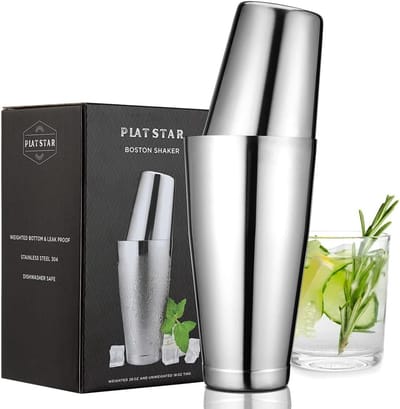Cocktail Shaker Set - Barman Blikken - Drankjes Maken - Dubbel Blik op Blik - 28oz en 18oz - Zilver