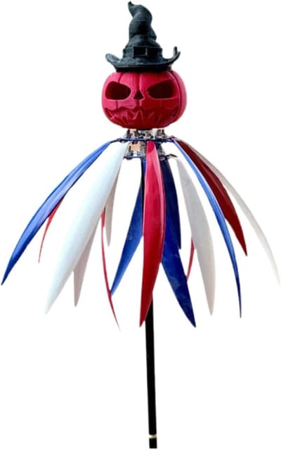 Tuin Decoratie - Windspinner Vogelverschrikker - Buiten Verfraaien - Dynamische Lichteffecten - 90 cm Hoog - Halloween Kleuren