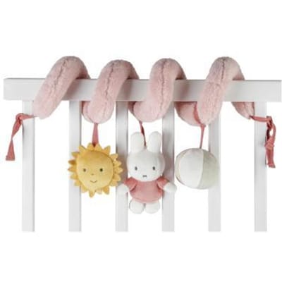 Nijntje Miffy Fluffy Boxspiraal roze Grijp- en bijtspeelgoed Speelfiguren & personages