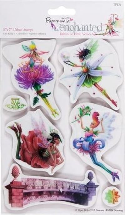 Docrafts Enchanted Fairies 5x7 Urban Stamps Citrine