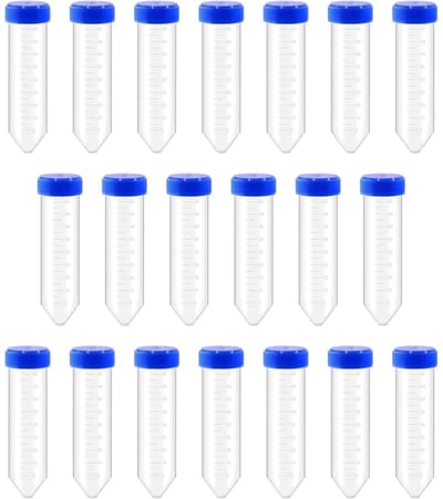 Dailygoods- Reageerbuisjes 50 ml - 20 Stuks - Kunststof - Schroefsluitingen - Centrifugeerbuizen - Laboratoriumtests - Bestand tegen lage temperaturen - Centrifugebuis
