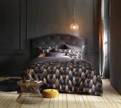 De Witte Lietaer Dekbedovertrek Katoen Flanel Eve - Hotelmaat - 260 x 240 cm - Zwart