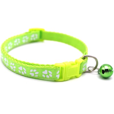 Huisdierenhalsband Schattig Reflecterend Verstelbaar Veiligheidssluiting Comfortabele Hond Kat Halsband met BelPaars