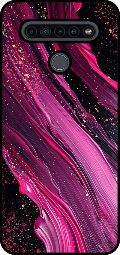 Smartphonica Telefoonhoesje Geschikt voor LG K41S met marmer opdruk - TPU backcover case marble design - Paars Roze geschikt voor LG K41S