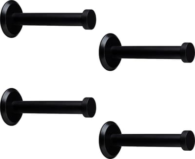 4 stuks SOTECH kapstokhaken Talea RVS zwart gepoederlakt lengte: 73 mm incl. plaatje en bevestigingsset