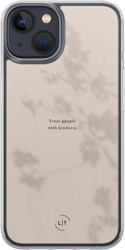 Hoesje geschikt voor iPhone 13 - Be kind - 2in1 backcover - Tekst - Beige - Leuke Telefoonhoesjes