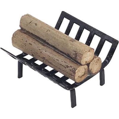 1/12 Mini Dollhouse Modèles Support à bois de chauffage en métal noir Support à bois d'extérieur pour jardin gray