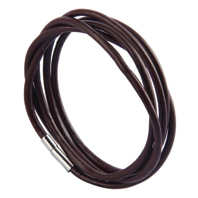 Marama - Wikkelarmband Donkerbruin Vegan Leer - Trendy design - Magneetsluiting