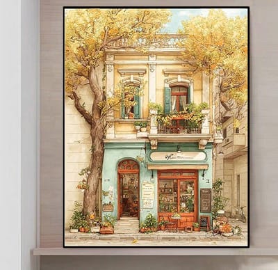 DIY kruissteekborduurpakket/Herfstlandschap/gedrukt kruissteekpatroon borduurpakket (frame niet inbegrepen) 40*50CM