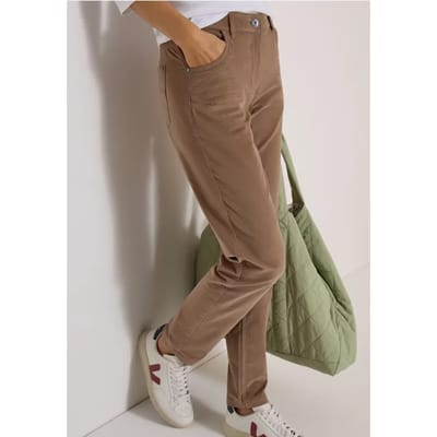 Mid Waist Broek met smalle pijpen in Slim Fit