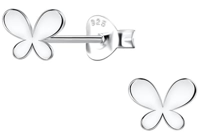 Joy|S - Zilveren vlinder oorbellen - gepolijst egaal - 5.5 x 4 mm - sterling zilver 925 - vlinder oorknopjes