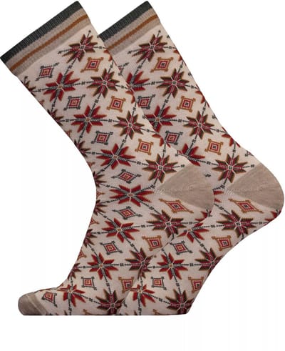 UphillSport - 2-Pack - Herfstster Sokken - Merino Wol - Alledaags - Print - Heren / Dames - zand - 35-38 - 7436