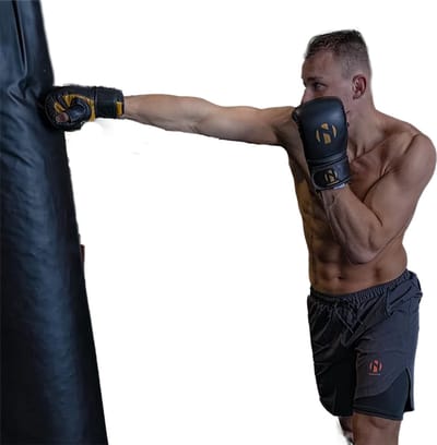 Nihon bokszakhandschoenen (gym bag gloves) | Zwart / Goud (Maat: S)