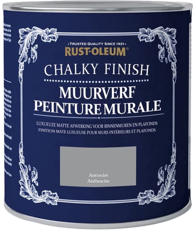 Rust-Oleum Chalky Finish Muurverf Antraciet 1 liter