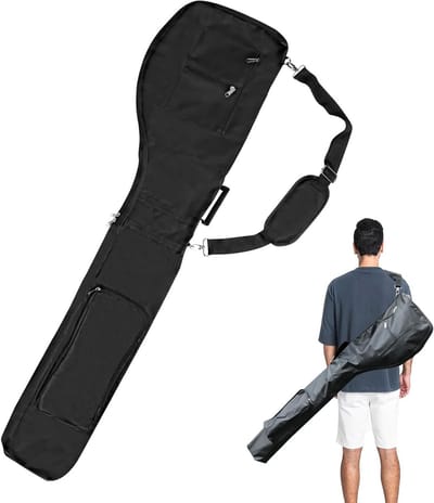 Golf Club Tas - Golftas Opvouwbaar - Golf Oefenen - Waterafstotend Nylon - 126x32cm - Zwart