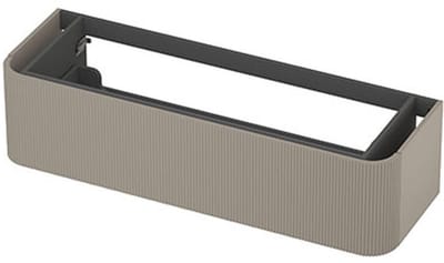 INK - Afgeronde Onderkast Gelakt 1 Lade Softclose met Gefreesd Front Tbv Grepen - 1400x450x350 Mm - Mat Creme Cotton