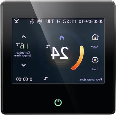 Slimme Thermostaat - Temperatuurregelaar - Energie Besparen - Wifi Bediening - 3.5 Inch Scherm - Zwart