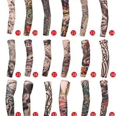 Nivard Tattoo Sleeve - Voor Volwassenen - Mouw - Tatoeage - Arm Warmer - Zonbescherming - UV Beschermend - 10 Stuks