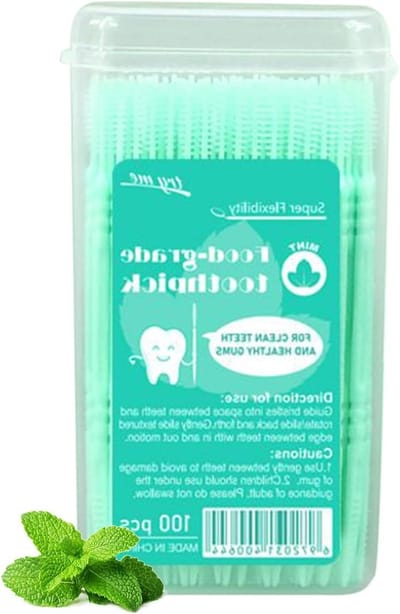 Tandenstokers met smaak - Mondhygiëne tools - Frisse adem - Dubbele kop ontwerp - 100 stuks - Gekleurd