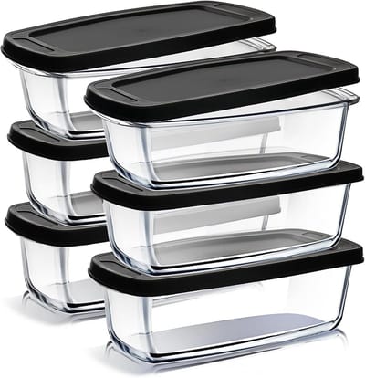 Glazen Broodpannen - Bakvormen met Deksel - Brood Bakken - Hittebestendig Glas - 19 Qt - Zwart