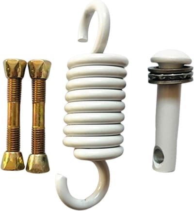 Veranda Ophangveren - Hangmat Veren - Ontspannen Hangen - Schokabsorberend Staal - 5 x 10 x 5 cm - Wit
