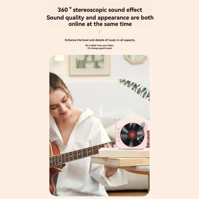Retro Bluetooth 5.3-luidspreker Geschikt voor 2 microfoons en vinylplaat A