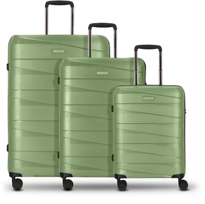 Redolz Essentials 10 3-SET 4 wielen Kofferset 3-delig - Harde bagage - TSA slot - green-metallic