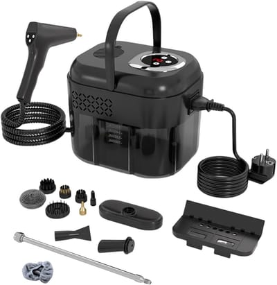 Draagbare Stoomreiniger - Multifunctionele Wasmachine - Grondig Reinigen - 6-Traps Temperatuurinstelling - 1700 ml Reservoir - Zwart