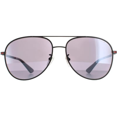 Police Aviator Mannen Matte Black Smoke Mirror Silver SPL777C Chief 1