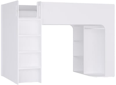 Vente-unique Hoogslaper hout wit 90 x 190 cm COLUMI