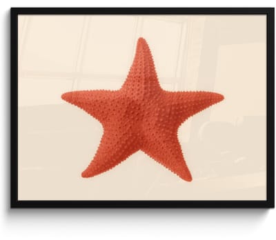 Poster in lijst - Fotolijst 70x50 cm - Posters - Zeester - Bobbels - Rood - Posterlijst zwart - Decoratie - Wanddecoratie woonkamer - Muurdecoratie slaapkamer